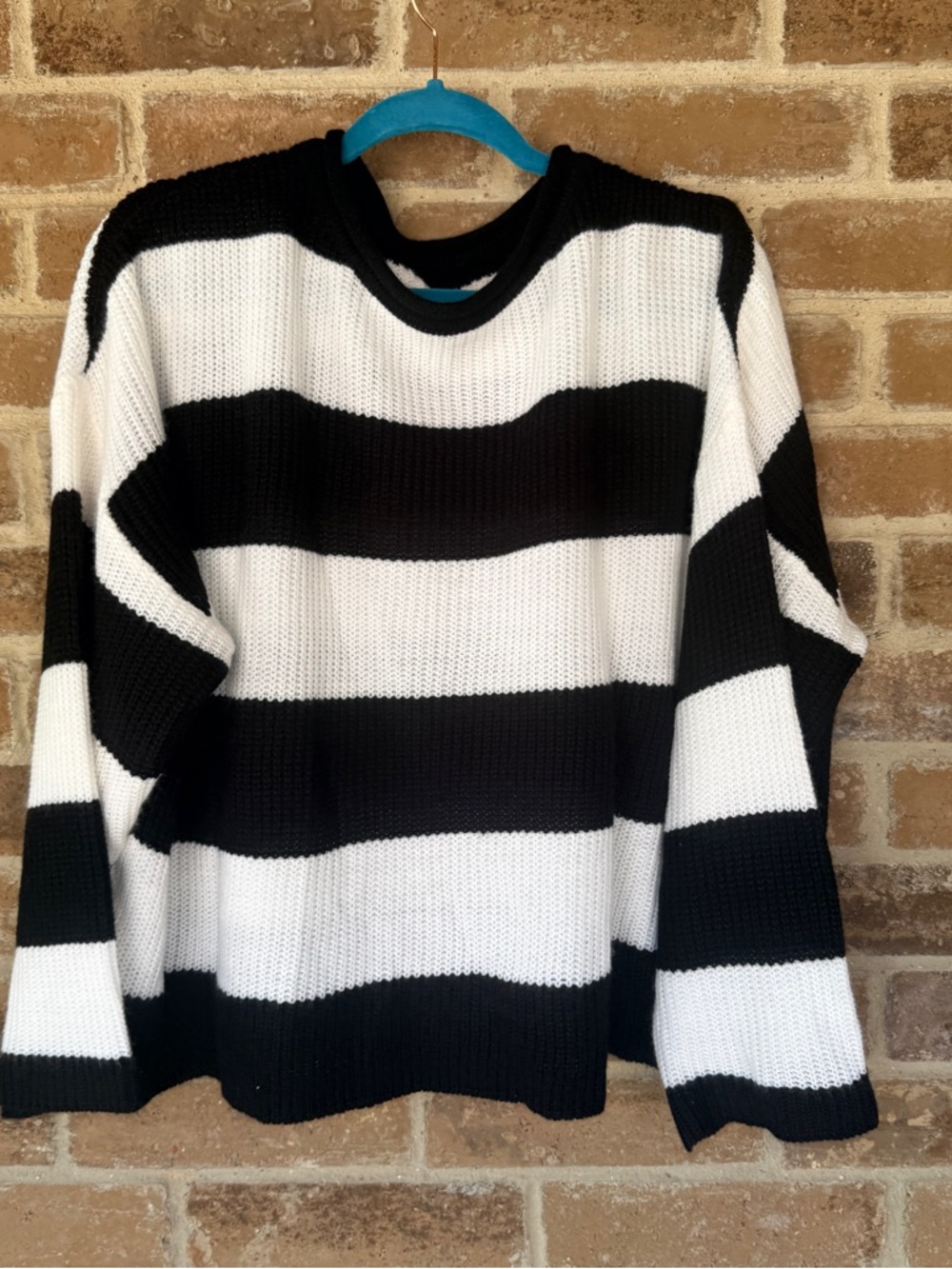 Black & White Striped Crewneck Sweater